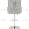 Majestic HQ Silver Fabric Bar Stool - ASR Interiors