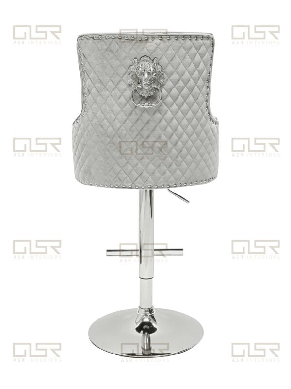 Majestic HQ Silver Fabric Bar Stool - ASR Interiors