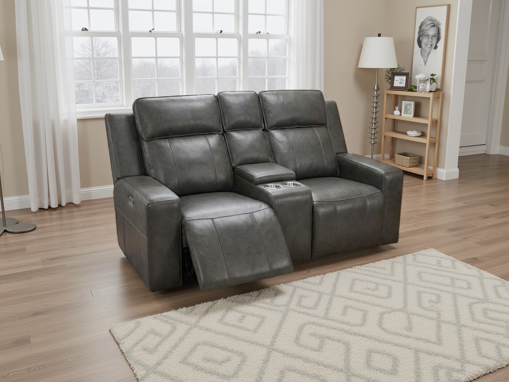 Barcelona Electric Recliner Sofa Grey 2 Seater