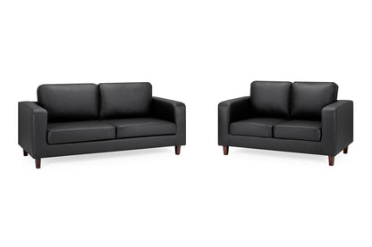 Box Sofa Black 3+2 Set