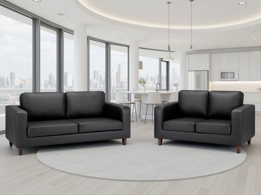 Box Sofa Black 3+2 Set