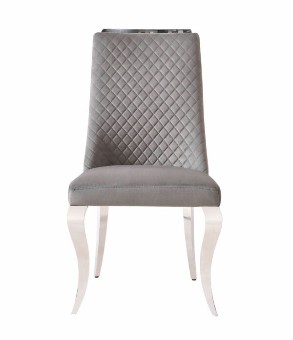 Roxby Grey and Chrome Dining Chair - ASR Interiors