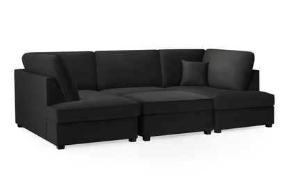 Carnaby Sofa Plush Black U Shape Corner