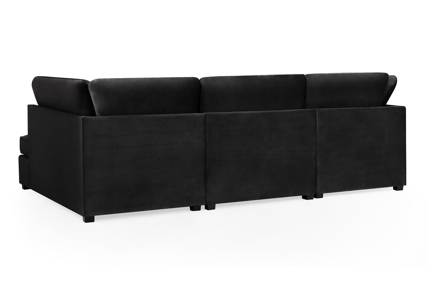 Carnaby Sofa Plush Black U Shape Corner