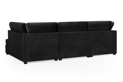 Carnaby Sofa Plush Black U Shape Corner