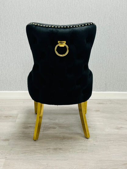 Victoria Black Ring Knocker Chair - ASR Interiors