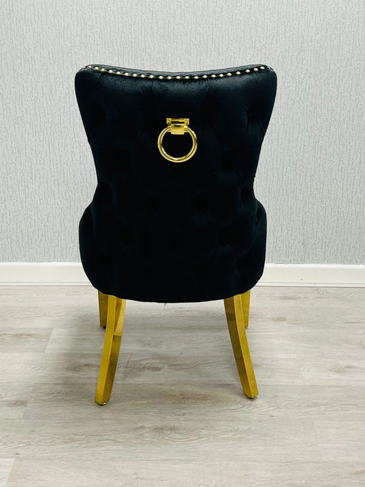 Victoria Black Ring Knocker Chair - ASR Interiors