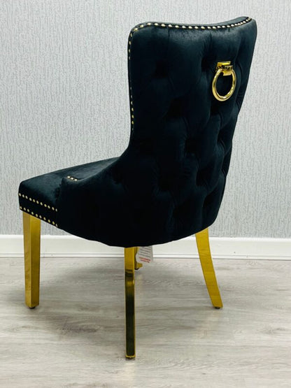 Victoria Black Ring Knocker Chair - ASR Interiors