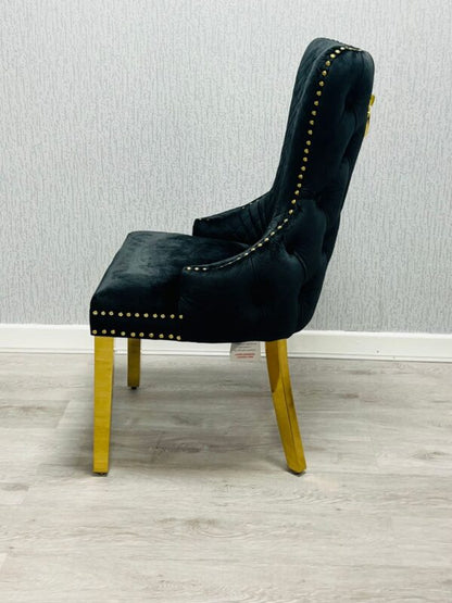 Victoria Black Ring Knocker Chair - ASR Interiors