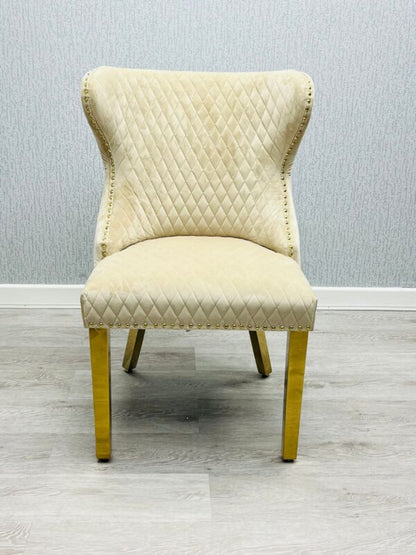 Valentino Mink Gold Velvet Chair - ASR Interiors