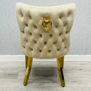 Valentino Mink Gold Lion Velvet Chair - ASR Interiors