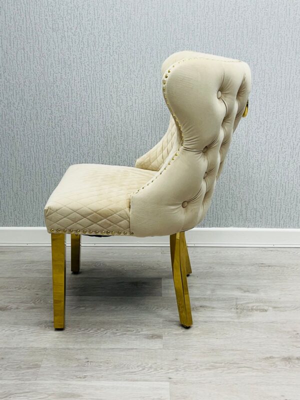 Valentino Mink Gold Velvet Chair - ASR Interiors