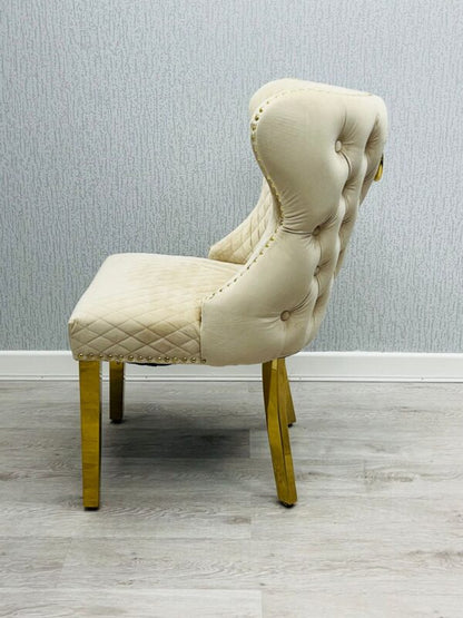 Valentino Mink Gold Velvet Chair - ASR Interiors