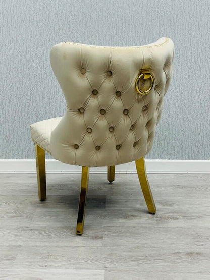 Valentino Mink Gold Velvet Chair - ASR Interiors