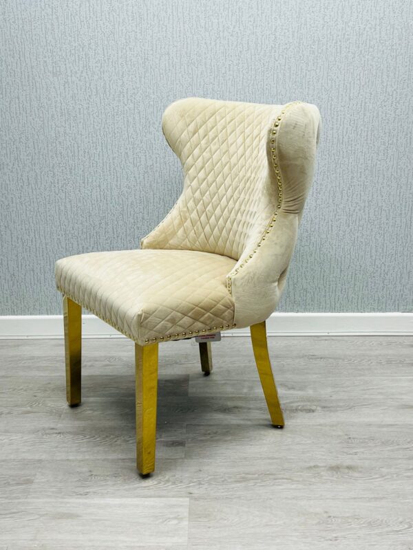 Valentino Mink Gold Velvet Chair - ASR Interiors