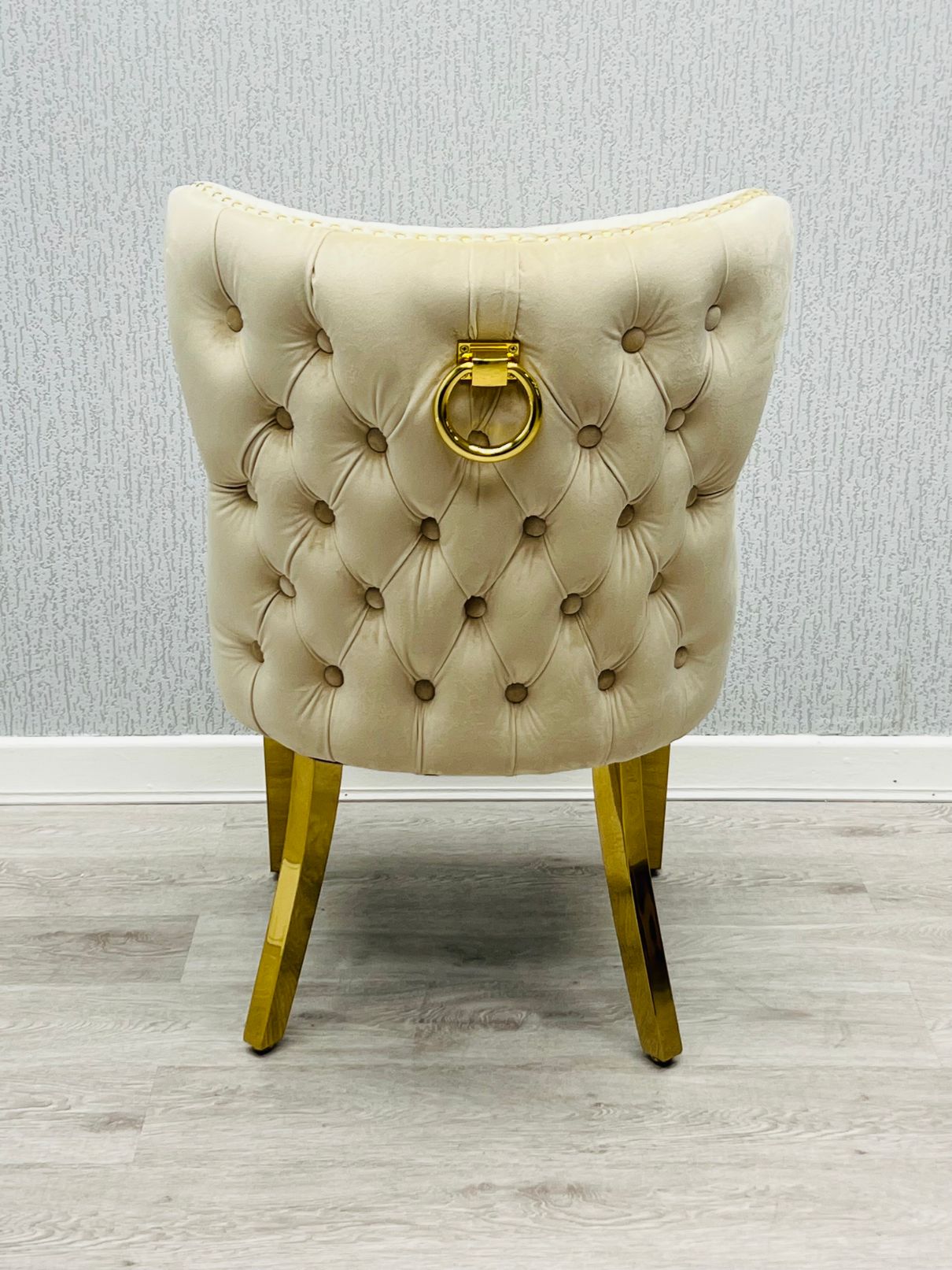 Valentino Mink Gold Velvet Chair - ASR Interiors