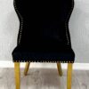 Valentino Black Gold Lion Velvet Chair - ASR Interiors