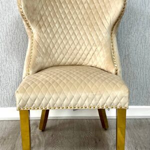 Valentino Mink Gold Velvet Chair - ASR Interiors