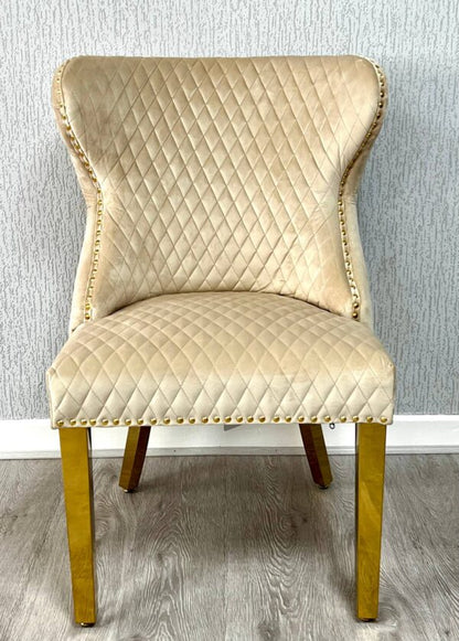 Valentino Mink Gold Lion Velvet Chair - ASR Interiors