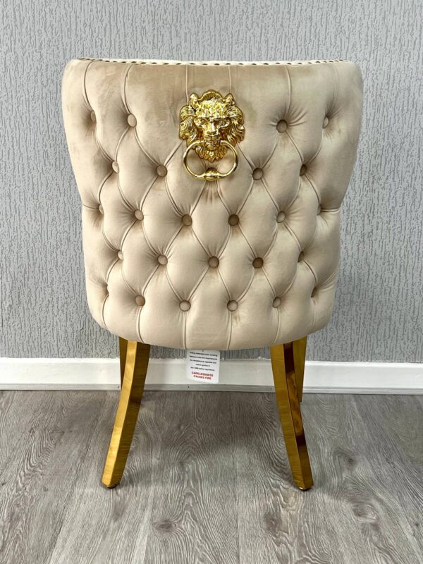Valentino Mink Gold Lion Velvet Chair - ASR Interiors