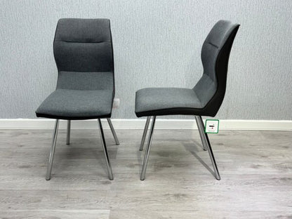 Zermatt Dining Chair (Grey PU with Grey Fabric) - ASR Interiors