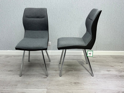 Zermatt Dining Chair (Grey PU with Grey Fabric) - ASR Interiors