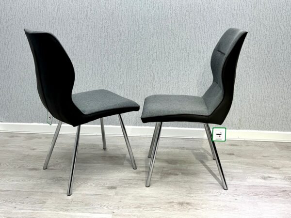 Zermatt Dining Chair (Grey PU with Grey Fabric) - ASR Interiors