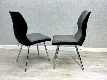 Zermatt Dining Chair (Grey PU with Grey Fabric) - ASR Interiors