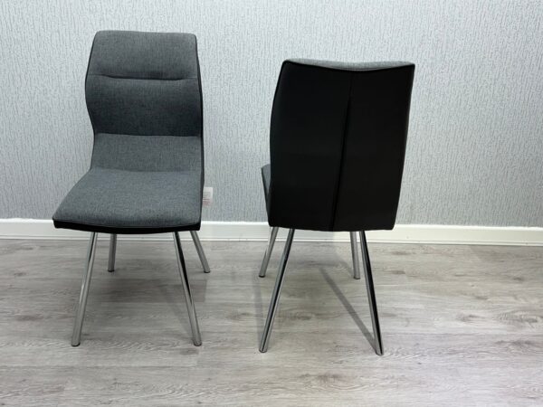 Zermatt Dining Chair (Grey PU with Grey Fabric) - ASR Interiors