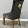 Majestic Grey Gold Lion Knocker Chair - ASR Interiors