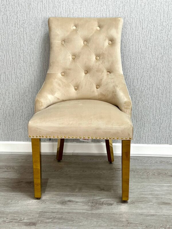 Majestic Mink Gold Lion Knocker Chair - ASR Interiors
