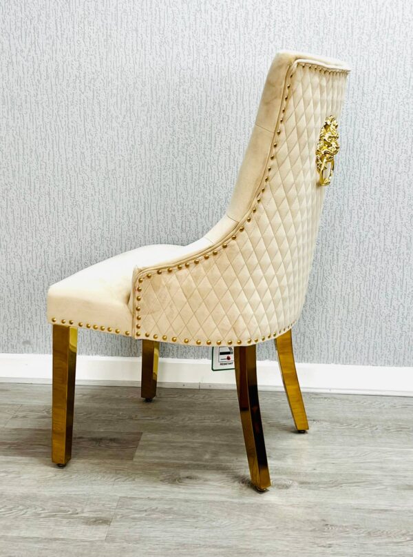 Majestic Mink Gold Lion Knocker Chair - ASR Interiors