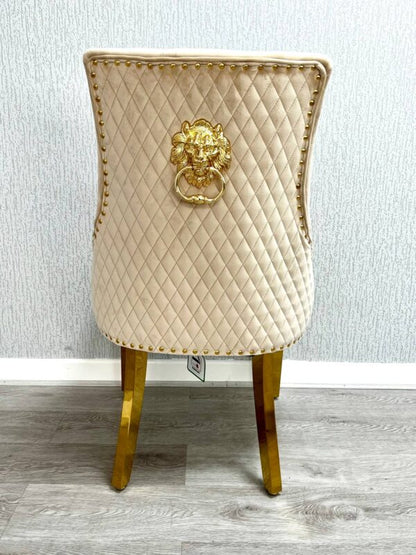 Majestic Mink Gold Lion Knocker Chair - ASR Interiors