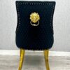 Majestic Black Gold Lion Knocker Chair - ASR Interiors