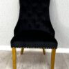 Majestic Black Gold Lion Knocker Chair - ASR Interiors