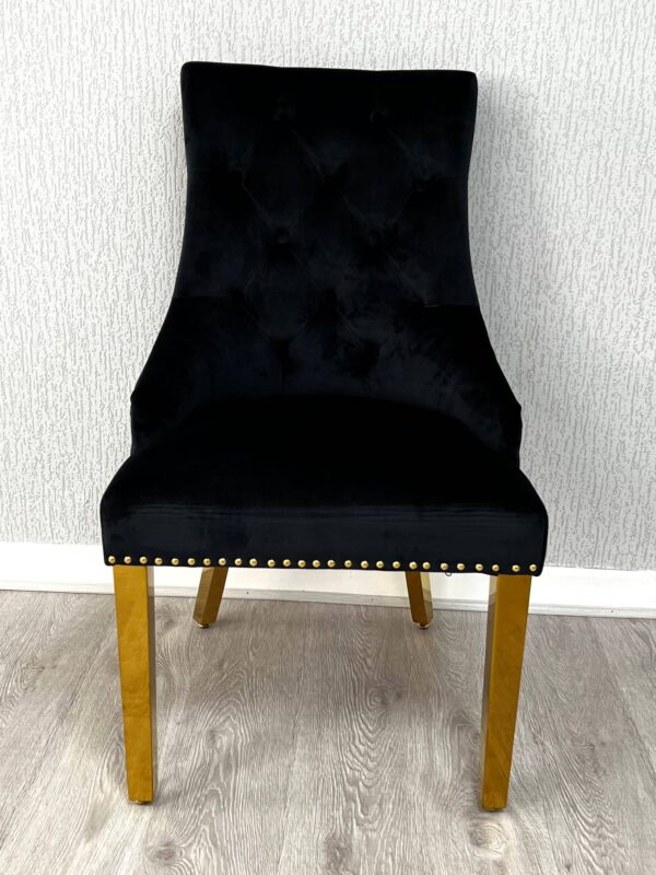 Majestic Black Gold Lion Knocker Chair - ASR Interiors