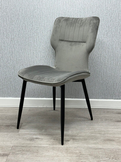 Windsor Grey Velvet Chair - ASR Interiors