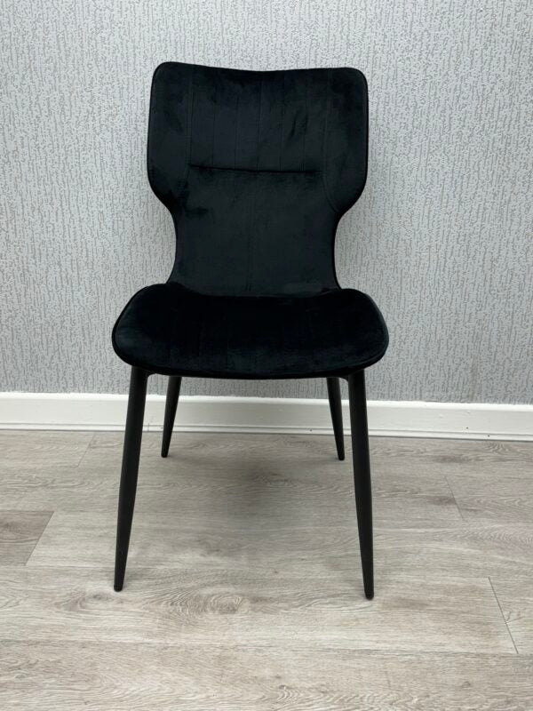 Windsor Black Velvet Chair - ASR Interiors
