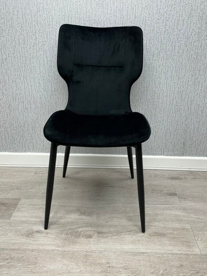 Windsor Black Velvet Chair - ASR Interiors