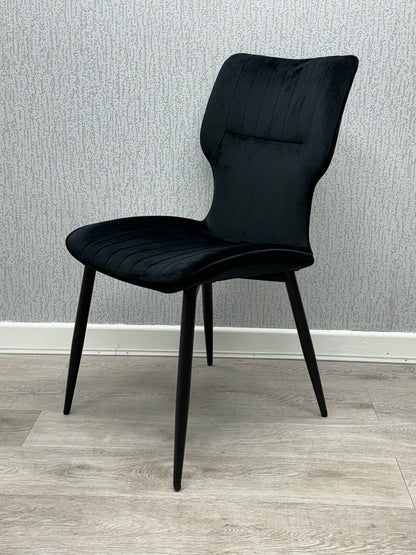 Windsor Black Velvet Chair - ASR Interiors