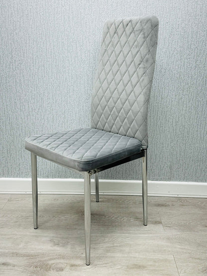 California Light Grey Velvet Dining Chair - ASR Interiors