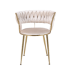 Camelia Cream Gold Dining Chair - ASR Interiors