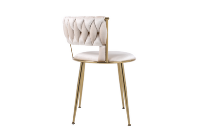 Camelia Cream Gold Dining Chair - ASR Interiors