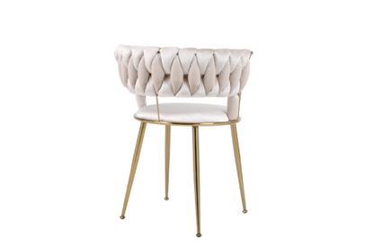 Camelia Cream Gold Dining Chair - ASR Interiors