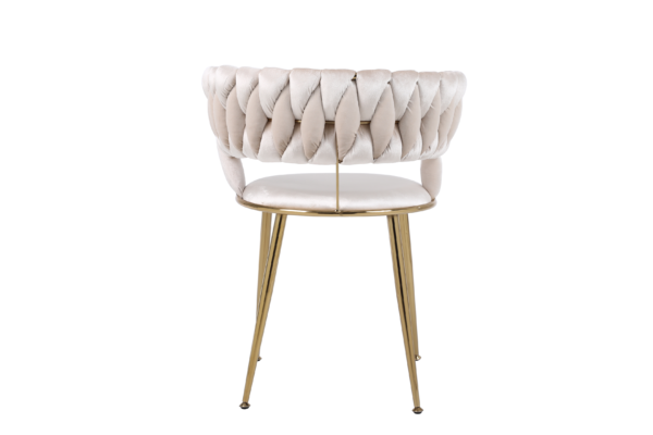 Camelia Cream Gold Dining Chair - ASR Interiors