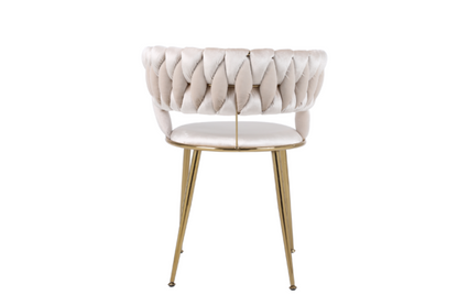 Camelia Cream Gold Dining Chair - ASR Interiors