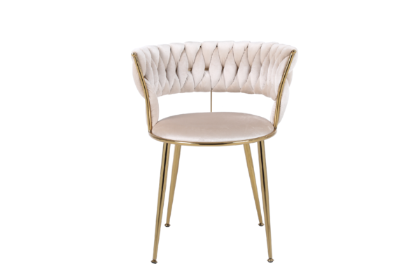 Camelia Cream Gold Dining Chair - ASR Interiors