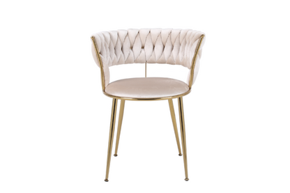 Camelia Cream Gold Dining Chair - ASR Interiors