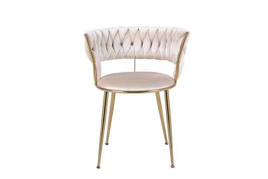 Camelia Cream Gold Dining Chair - ASR Interiors