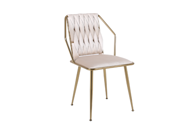 Daisy Cream Gold Dining Chair - ASR Interiors